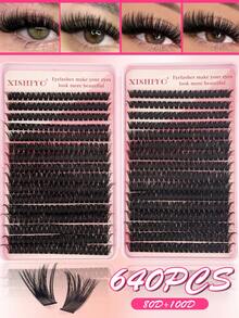 640/448 Clusters D Curl Single Cluster False Eyelashes - Large Capacity Extension Set, Beginner Friendly, Create Soft Natural, Lively Lightweight DIY Eye Makeup; Long Lasting, Includes Adhesive & Fixing Liquid, Tweezers, Lash Brush & Portable Lash Storage Case - Pink - View 16