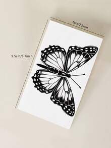 Herbal Juice Semi-Permanent Magic Tattoo Sticker, Delicate Butterfly Design, Long-Lasting 14 Days, Non-Fading, Non-Reflective, Temporary Tattoo Sticker For Arm, Shoulder, Neck, Collarbone, Back, Body, 1pc/Pack - Blue - View 9