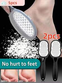 3/2/1pc Professional Stainless Steel Painless Foot Exfoliator With Handle And Splash Guard, Suitable For Home And Spa Foot Care, Ideal For Dry Cracked Heels, Unisex Summer Foot Care Tool, Easy To Use And Efficient, Splash-Proof Design, Ergonomic Curved Handle For Comfortable Grip, Stainless Steel Coarse And Fine Gritty Surface - Foot Callus Removal Tool, Suitable For Home SPA Foot Care - Multicolor 2 - View 16