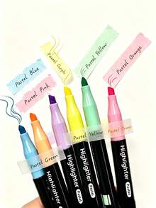 Fluorescent Highlighter Pens, Student Note-Taking Essential, Colorful Marker Pens, Fluorescent Pens, Bold Highlighting Without Fading, Light And Dark Fluorescent Pen Set - Sets - View 1