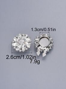 1/2/4pcs 26mm Crystal Rhinestone Buttons Decor, Detachable Button Covers, Suitable For Clothing, Dresses, Shirts, Suits Accessories, With Clip Press, Lead Color - Multicolor - View 12