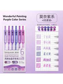 Languo NEW Comfortable-Big Refill 6pcs/Set 90colors Clicker Gel Pen Colors Graffiti Gel Pen,Full Needle Nib,High Quality Ink Artist Drawing For Stackable Colors, Doodle Drawing, Handwriting, Learning Markers Art Supplies Stationery - Sets - View 6