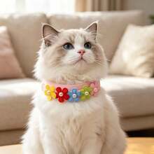 10Pcs Cute Flower Dog Tie, Adjustable Floral Neck Collar With Pearl Decor, Random Color Pet Grooming Accessory For Small Cats Dogs, Daily Party Photo Prop - Multicolor - View 7