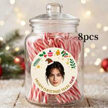 8/20/40pcs Customized Face Elf Christmas Stickers, Personalized Photo & Name Gift Labels, Merry Christmas Gift Stickers, Suitable For Bags, Envelopes, Boxes, Greeting Cards, Holiday Gift Packaging Stickers, Christmas Gifts - Multicolor - View 10