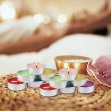 30Pcs Small Smokeless Odorless Tea Light Candles, Romantic Atmosphere Candles, Suitable For Wax Melt Warmer, Birthday Party, Outdoor Wedding And Indoor Dinner Decoration - Multicolor - View 9