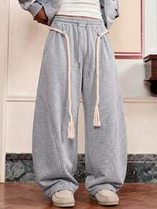 Men's Sports Casual Fashion Sweatpants, Striped Design, Drawstring Waist, Suitable For Indoor And Outdoor Wear, Multiple Colors Available, Perfect As Couple Gift - Light Grey - View 4