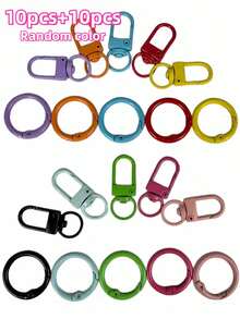 8/20/30pcs Gesper Pintu, Gesper Pegas, Gantungan Kunci, Liontin, Cincin Warna-warni Kreatif, Tas, Aksesoris (Warna Acak) dengan Lapisan Pernis Warna Macaron Baru - Beraneka warna - View 13