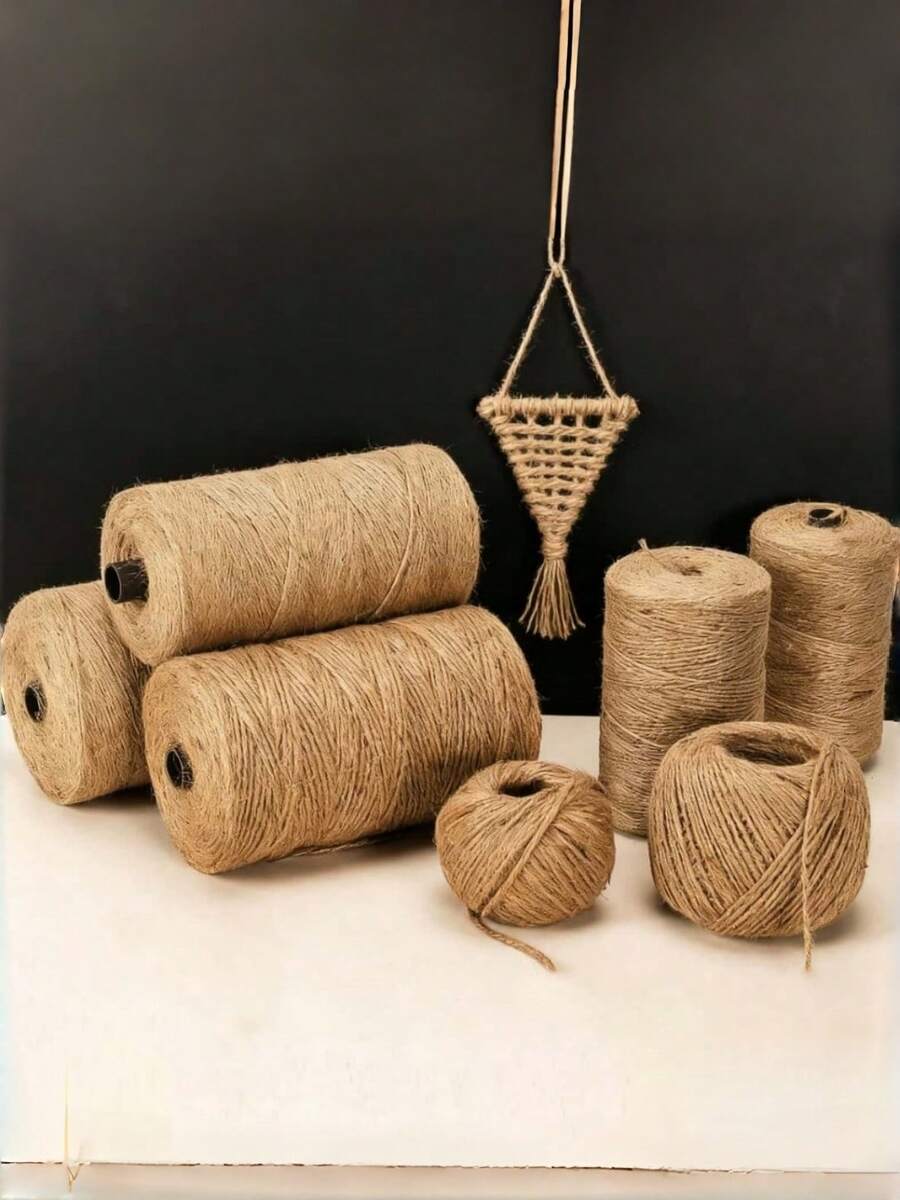 200M/100M 2mm 天然黃麻繩麻繩，適用於居家婚禮裝飾、布料緞帶蝴蝶結、手工禮品、聖誕生日派對包裝