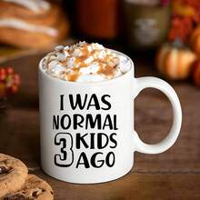 Mom Life Humor Coffee Mug, I Was Normal 3 Kids Ago Graphic Print Ceramic Cup, Funny Gift For New & Experienced Moms - Multicolor - View 3