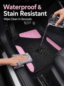 4pcs/2pcs Set Patterned Car Floor Mats, Simple & Fashionable, Washable, Interior Protection, Suitable For Sedan, Hatchback And SUV, All Season Use, Essential For Car Owners - A - View 2