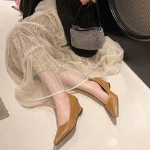 2026 New Women's Pointed Toe Low-Cut Wedge Pumps, Comfortable Versatile Elegant Shoes Suitable For Office And Party - Yellow - View 3