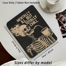 Casing Pelindung Tablet Motif Tengkorak dengan Stand, Kompatibel dengan Honor 8/9/10/X8/X8A/X9/X8Pro/X9Pro/ MatePad SE 11 Inch/MatePad 11 Inch/11.5 Inch/MatePad Pro dan Lainnya/Apple Generasi ke-10/Generasi ke-11 2025 (A16)/ Galaxy Tab A7/A9 dan Model Populer Lainnya - MultiWarna - View 3