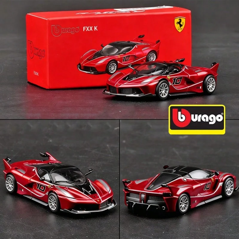 Model Mobil Diecast Burago Skala 1:64, FXX K-Red, Mainan Model Mobil Saku Kreatif, Figur, dan Hadiah. - FXX K-Merah - View 1
