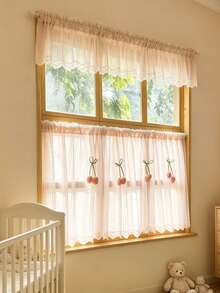 1 buah Tirai Dekoratif Tulip Renda Pink Lucu, Gaya Kantong Batang, Indah & Tahan Lama, Cocok untuk Dekorasi Jendela, Dekorasi Baby Shower, Dekorasi Kamar, Tirai Partisi - MultiWarna - View 1