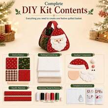 Christmas Character Quilted Carry Basket,DIY Fabric Storage Basket Kit Christmas Character Quilted Carry Basket DIY Fabric Sewing Kit - Multicolor - View 2