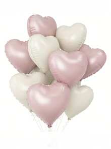 5/10/20pcs 18-Inch Heart-Shaped Aluminum Foil Balloons, Suitable For Wedding, Birthday, Proposal Party Decorations, Anniversary Decorations, Party Balloons, Party Heart Balloons. - Multicolor - View 1