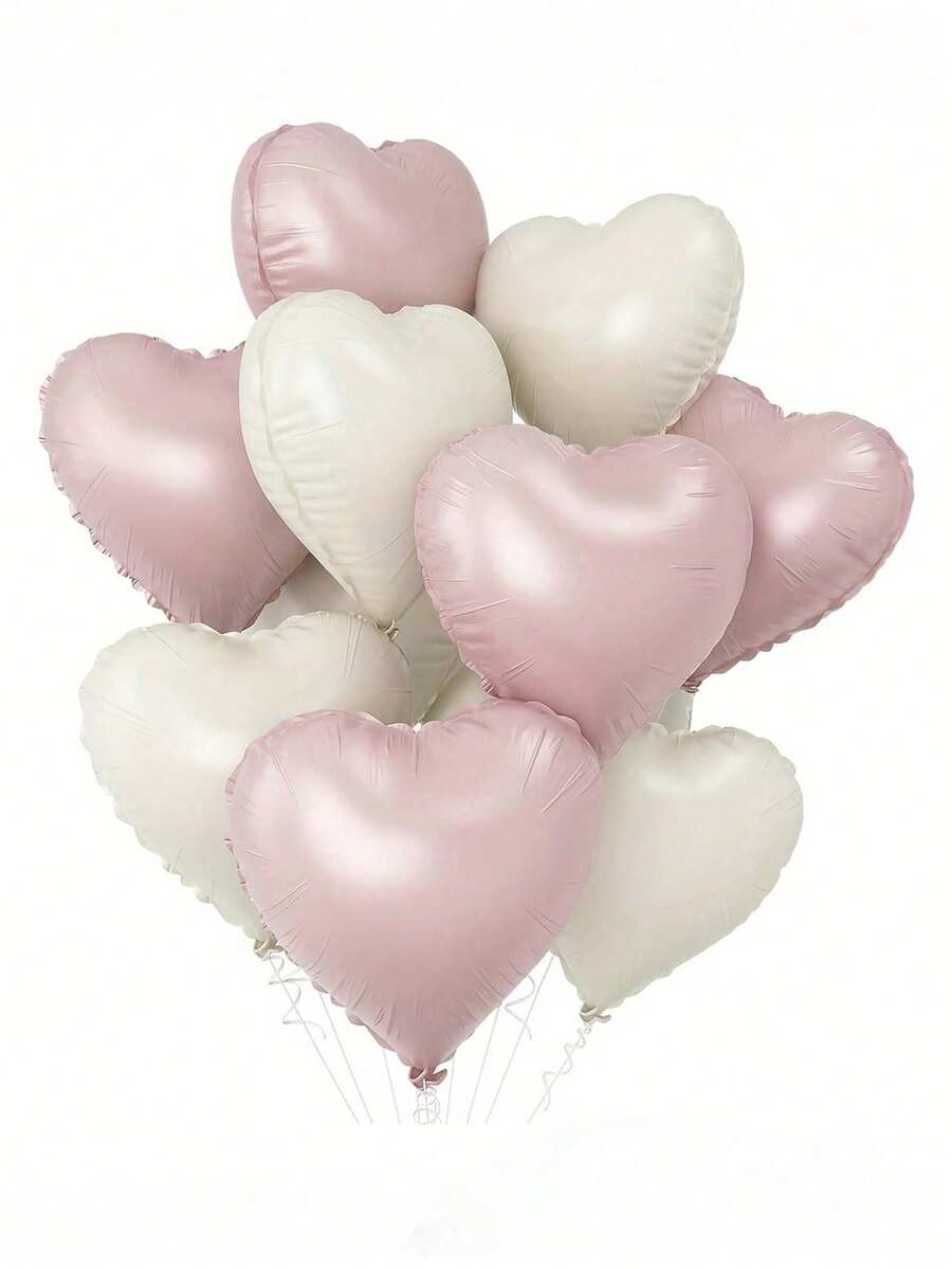 5/10/20pcs 18-Inch Heart-Shaped Aluminum Foil Balloons, Suitable For Wedding, Birthday, Proposal Party Decorations, Anniversary Decorations, Party Balloons, Party Heart Balloons. - Multicolor - View 1