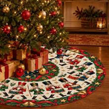 1pc Nutcracker Band Performance Pattern Christmas Tree Skirt, Elegant Color Holiday Decor, 5 Sizes, Unisex Holiday Gift, Suitable For Home And Party Christmas Home Decoration - Nutcracker Band Performance - View 4