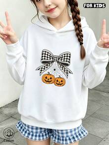 Children's Hoodie: Cute Cartoon Style, Loose Fit, Made Of Comfortable And Breathable Pure Cotton Fabric, Suitable For Daily Wear In Autumn And Winter - White - View 4