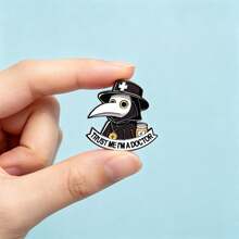 1pc Cartoon Plague Doctor Brooch Funny Meme Metal Badge, Clothing Bag Funny Decorative Badge, Suitable For Daily Wear And Gift For Friends - Multicolor - View 3
