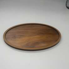 Walnut Wood Oval Design Tray, Suitable For Serving Food, Snacks, Drinks, Sushi, Steak, Pizza, Desserts - Maroon - View 5