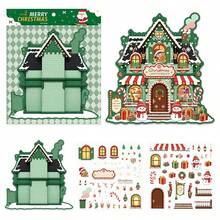 Large Size Landscape Stickers Miniature House Scene Stickers 3D Stereoscopic Scene Wall Decals DIY Stress Relief Planner Stickers - One Size Fits All - View 2