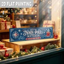 2D Flat, 1pc, Christmas Decoration Sign And Plaque, Authentic North Pole Hot Cocoa Metal Sign, North Pole Cocoa Sign Wall Decor, Rustic Farmhouse Art, Suitable For Kitchen, Home, Cafe, Fireplace Mantel (Random Style) - A - View 8