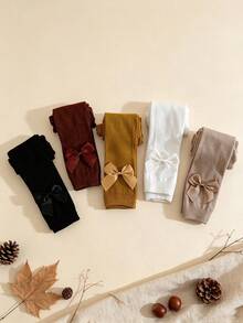 5/3 Pairs Sweet Cute Snug Fit Tights For Baby Girls, Versatile For Spring, Autumn And All Seasons, Multiple Colors Available, Suitable For Daily Wear - Multicolor - View 4