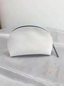 Portable Beige Shell-Shaped Travel Cosmetic Bag, Printed With Brand Logo, Toiletries Storage Makeup Bag, For Personal Use Or As A Gift - Lancôme Cosmetic Bag - White - View 3