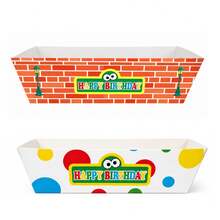 Brick Wall Happy Birthday Snack Trays, Street Theme Paper Food Serving Boxes For Chips Popcorn Candy, Birthday Party Table Decorations - Style 1 - View 3