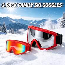 2PCS Ski Goggles For Teens And Adults, Winter Snow Village Outdoor Skiing Goggles, UV Protection Windproof Sandproof Protective Eyewear, Snow Sports Cycling Protective Glasses, Single/Double Board Play Unisex Ski Goggles Combo Set - A - View 10