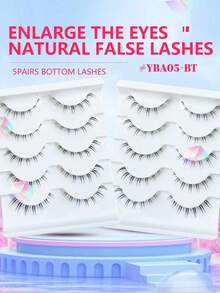 5 Pairs False Eyelash Set Suitable For Daily Wear - Cross Style - View 5