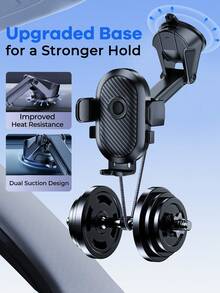 Remax Car Phone Holder With Suction Cup, Dashboard Mount, 360° Rotation, One-Click Lock, Adjustable Base, Hollow Silicone Pad, Suitable For 4-6.5 Inch IPhone And Android Phones, Car Accessories, Car Essentials, Car Supplies - Black - View 2
