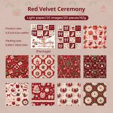 JotBox Snowy Christmas Crochet-Style Large Size Material Paper, Christmas Atmosphere Scrapbook Collage Background Memo Paper, Vintage - Snowy Christmas Scrapbook Paper - View 17