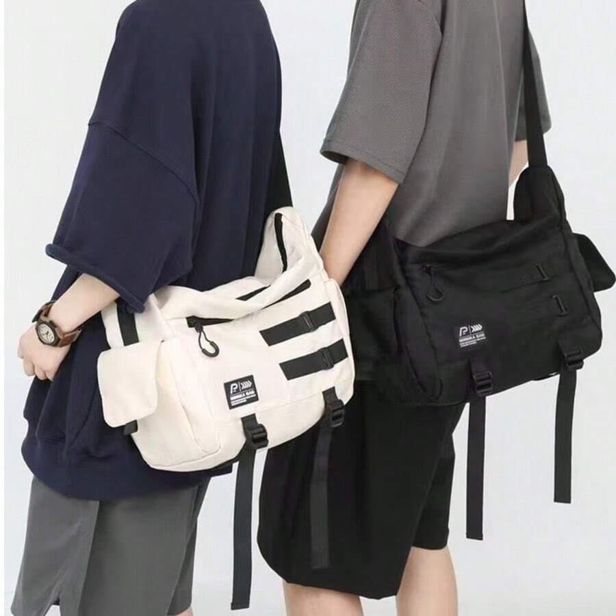 Men's Crossbody Bag Multi-Function Multi-Pocket Shoulder Bag Women's Bag Japanese College Style Commuter Couple Bag Large Capacity - Beige - View 1