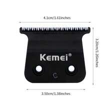 Kemei شفرة قابلة للاستبدال لماكينة قص الشعر الكهربائية KM-2299، طقم واحد من ملحقات شفرة الماكينة - الأسود - مشاهدة 4