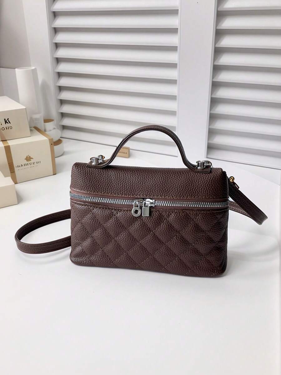 Autumn/Winter New PU Fashion Versatile Commuter Crossbody Bag Box-Shaped Women's Commuter Bag - Brown - View 1