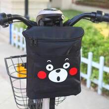 1pc Black Electric Bike Front Handlebar Bag, Large Capacity 3D Storage Pouch, Motorcycle Hanging Bag - Multicolor - View 10