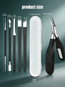 6pcs Professional Pedicure Tool Set, Stainless Steel Foot Care Kit, Suitable For Thick Nails, Dead Skin & Callus Remover, With Storage Box - Black - View 6