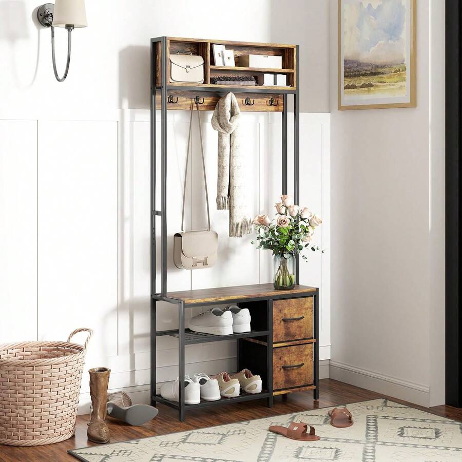 Storage Benches - Brown - View 1