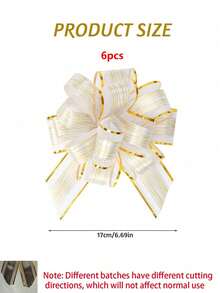 6pcs - Bowknot Gift Packaging Ribbon Bows, Christmas Large Red Ribbon Bows - Reusable Birthday Ribbon Bows For Packaging Boxes And Decorations, Gift Wrapping Wedding Baskets Birthday Party Gift Boxes And Flower Decorations, Christmas Gift Decorations, Christmas Party Supplies (White) - A - View 12