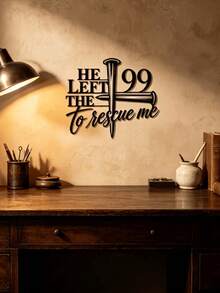 1pc Christian Metal Wall Art, He Left 99 Sign, Cross Metal Wall Decor, Religious Hanging Sign, Unique Housewarming Gift Iron Craft Decoration - Black - View 1