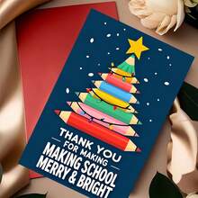 1PC, Thank You For Making School Happy And Bright, Funny Birthday Card With Text And Humorous Design, Birthday Card With Envelope, Perfect Birthday Gift For Family, Colleagues, Friends, Best Friends, Brothers QI4P - Sets - View 7