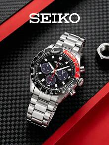 Seiko SSC915P1 男士太陽能石英計時碼錶，黑色錶盤不鏽鋼錶帶，運動休閒手錶，男士禮物 - 銀色 - 查看 1