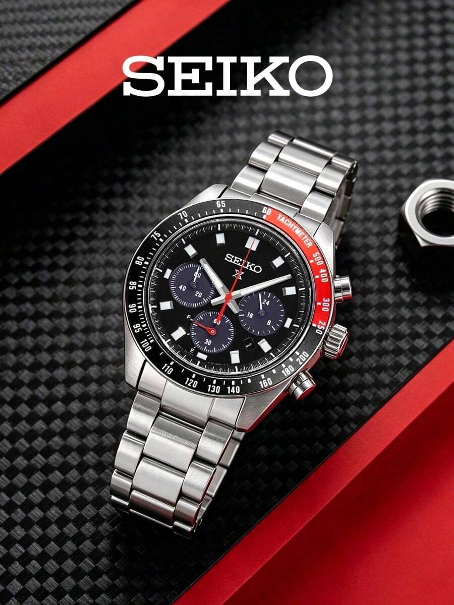 Seiko SSC915P1 男士太陽能石英計時碼錶,黑色錶盤不鏽鋼錶帶,運動休閒手錶,男士禮物 - 銀色 - 查看 1