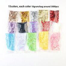 3mm Mini Tiny Flat Round Sequin Paillettes Round Loose Sequins Colorful PVC Iridescent Applique Large Spangle Craft Loose Sequin For Sewing Craft DIY Embroidery Ornament Supply - 3mm - View 17