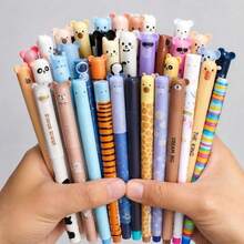 34pcs Set Including 4 Random Pens + 30 Refills (Blue/Black Ink), Erasable Neutral Pen Set With Built-In Eraser, Suitable For Note-Taking, Daily Writing, High-Quality Office And Student Stationery, Great Birthday Gift - Multicolor - View 4
