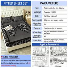 Fitted Sheet Set (1 Fitted Sheet + 2 Pillowcases), Leopard Print Bow Contrast Color Pattern, Soft & Skin-Friendly, Multiple Sizes Available, All Season Use, Anti-Pilling, Suitable For Single/Double Beds, Ideal For Bedroom, Dorm, Guest Room, Daily Use, Holiday Gift Choice - Multicolor - View 3