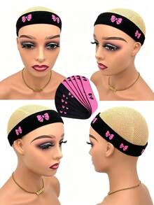 10/5/1pc Rose Butterfly Leopard Print Headband Wig Fixing Band, Adjustable Elastic Multi-Functional Headband With Hook-And-Loop, Suitable For Daily Outings, Sports, Home Use - Multicolor - View 5
