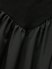 QUNGIGU Elegant Women Square Neck Maxi Dress Long Sleeve Cinched Waist Flared Hem For Fall Winter Going Out Dating Daily Wear - Black - View 10